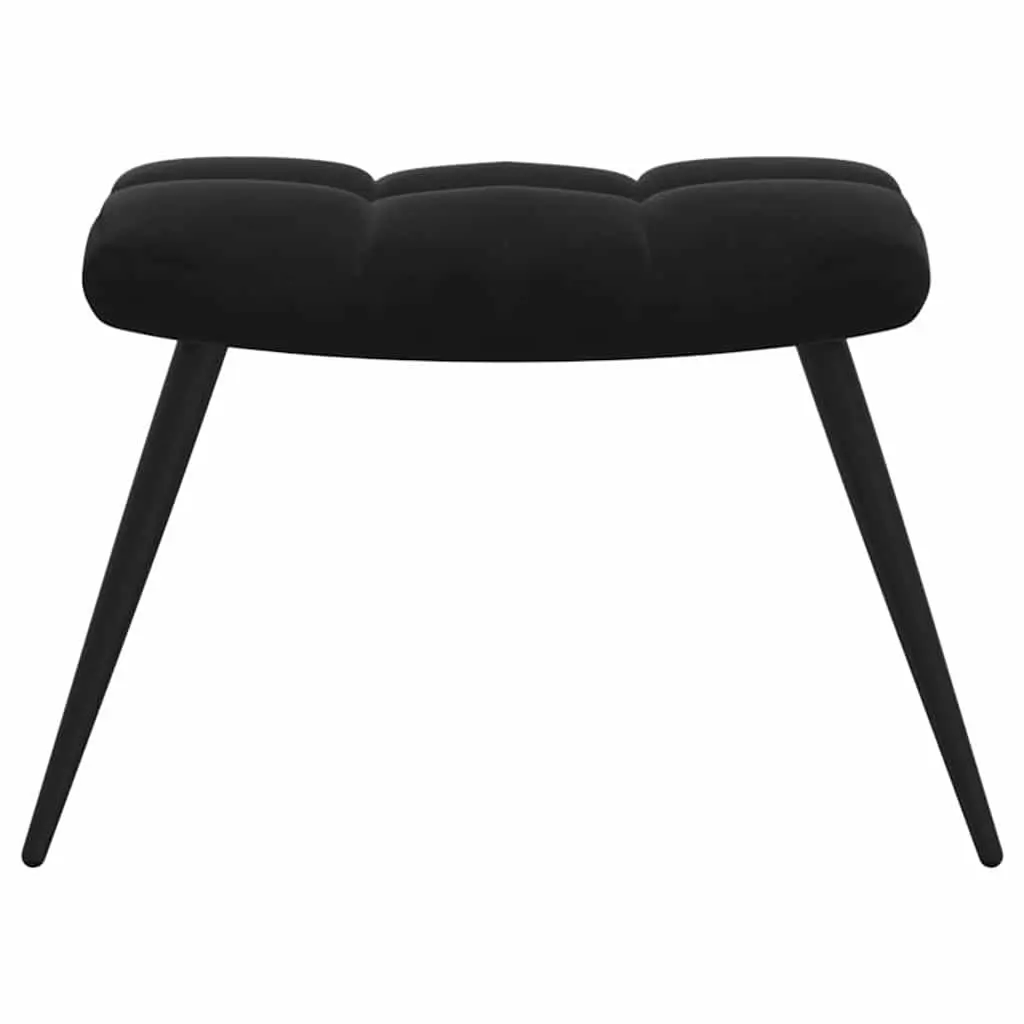 Armchair with Stool Black Velvet Accent Lounge Chair 2 Piece