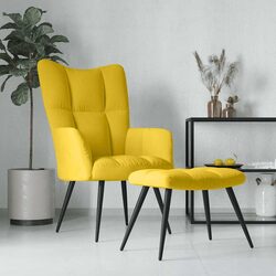 Cozy Velvet Lounge Chair with Matching Stool