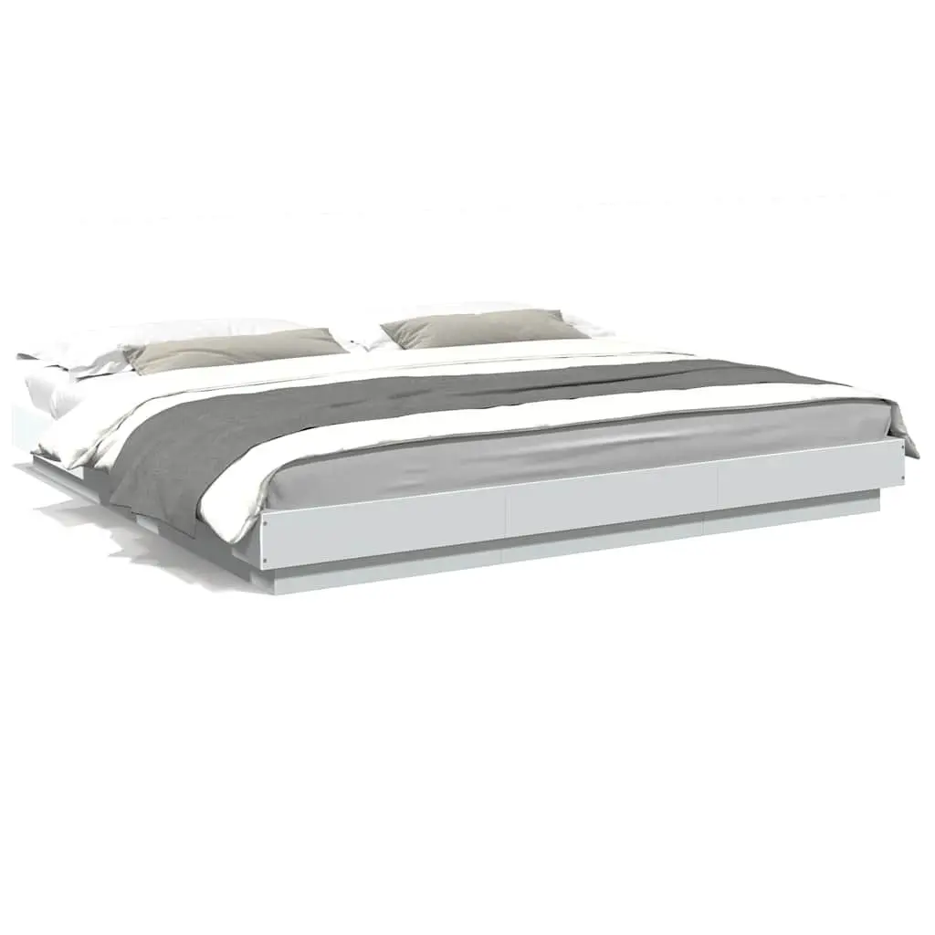 King Bed Frame with RGB LED Lighting