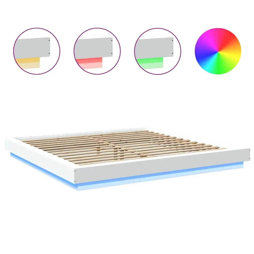 King Bed Frame with RGB LED Lighting