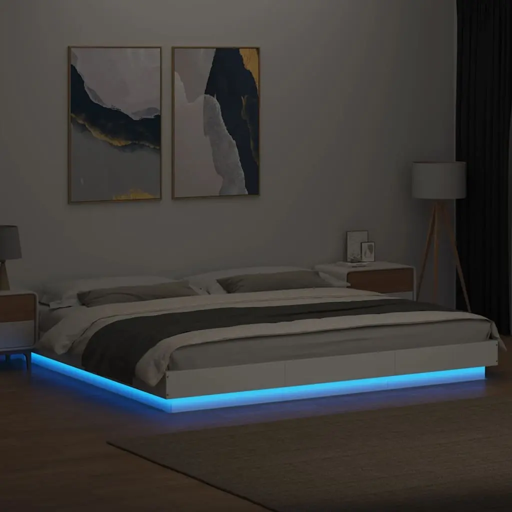 King Bed Frame with RGB LED Lighting