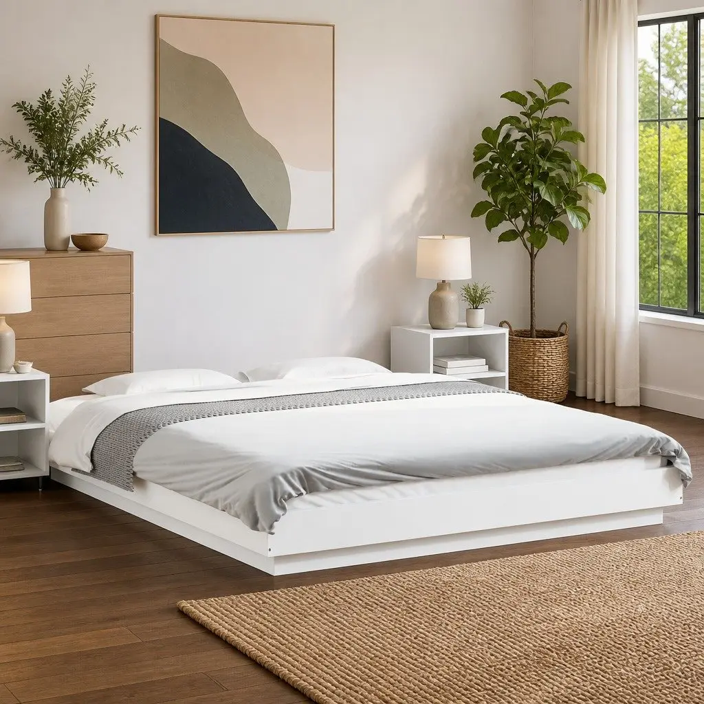 Bed Frame with RGB LED Lights 150x200cm