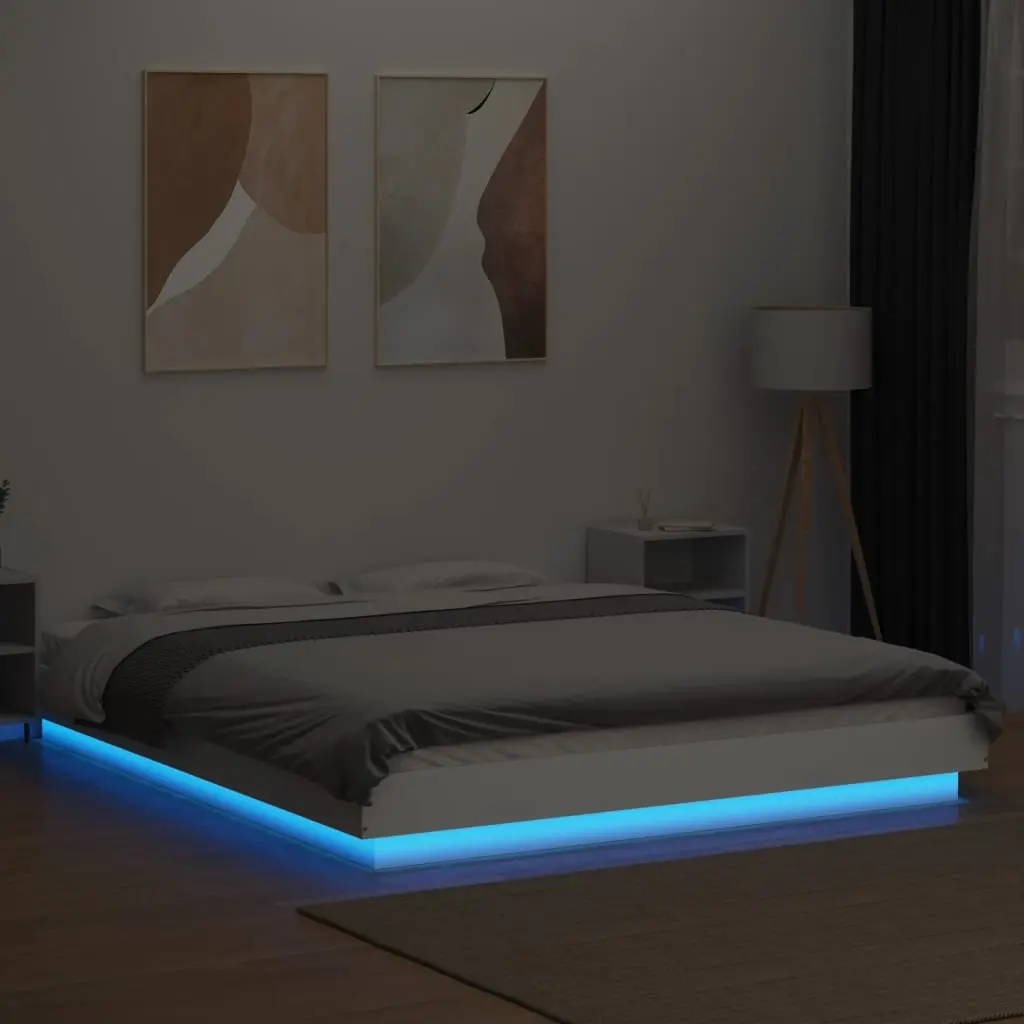 Bed Frame with RGB LED Lights 150x200cm