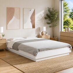 Find Comfort with Our White Bed Frame 135x190 cm