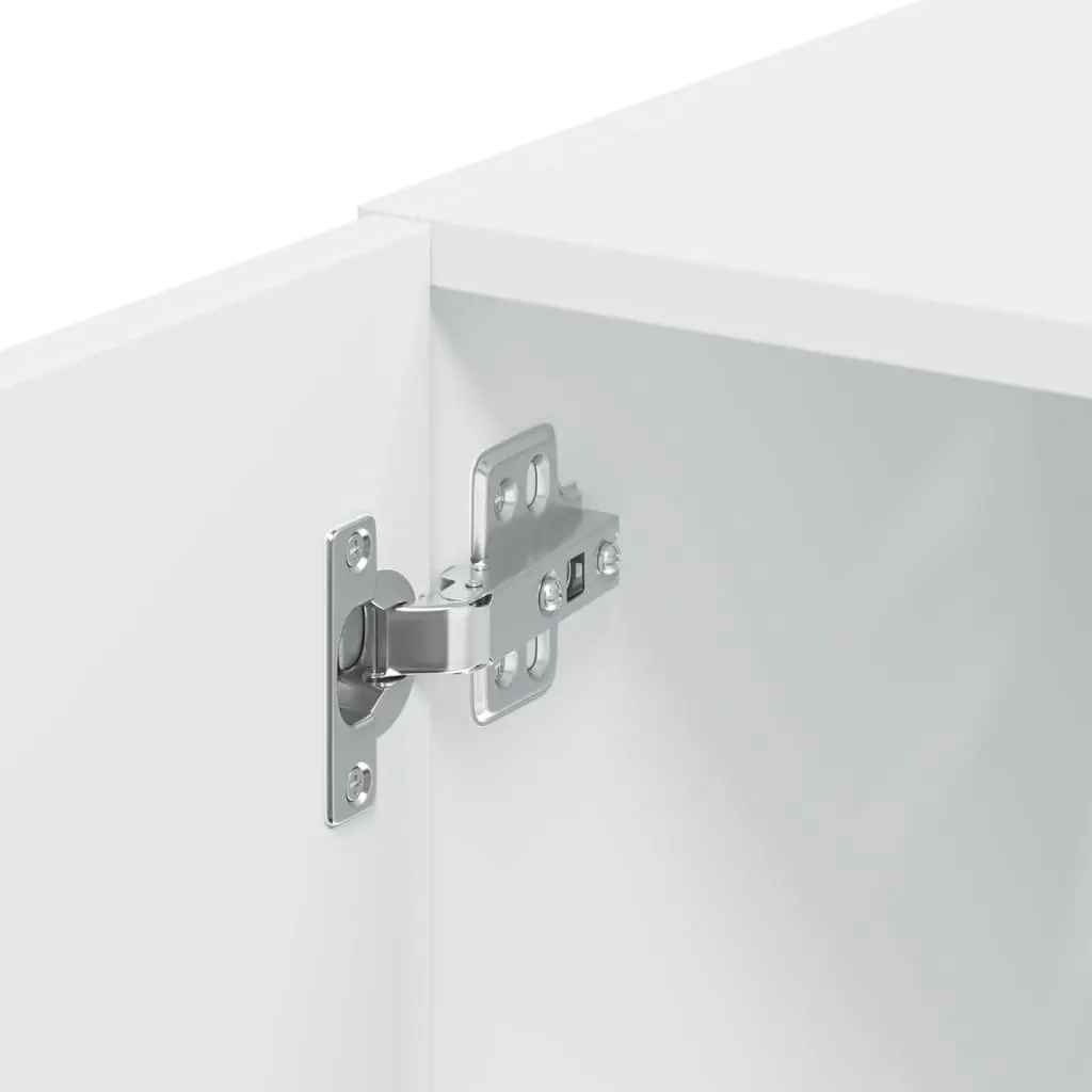 Slim Storage Cabinet White Engineered Wood 40x42.5x225cm Tall Bathroom Bedroom
