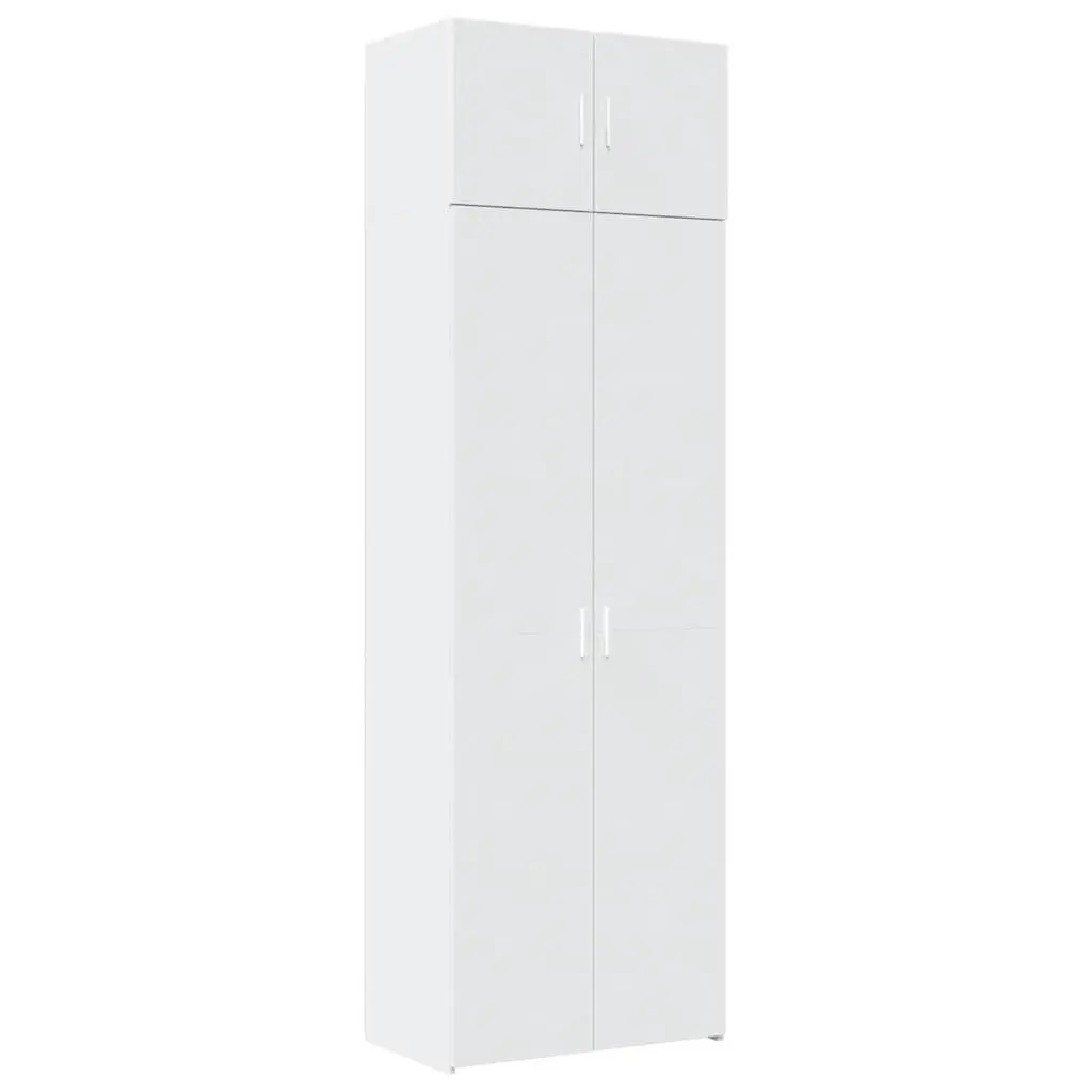 Storage Cabinet White Tall 70x42.5x225 cm Engineered Wood Cupboard Unit
