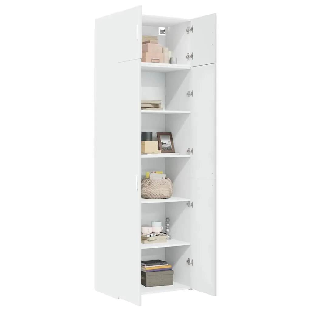 Storage Cabinet White Tall 70x42.5x225 cm Engineered Wood Cupboard Unit