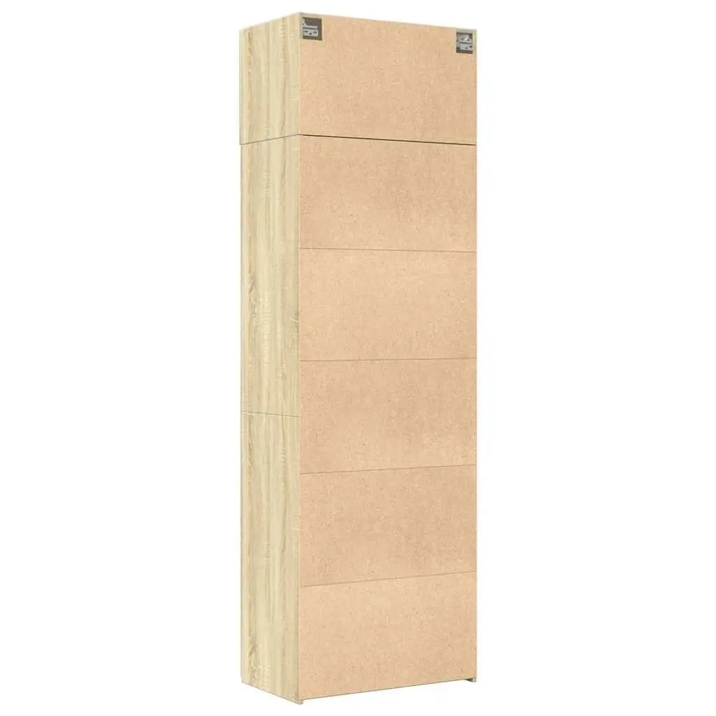 Tall Cabinet Engineered Wood Brown Multiple Compartment Storage Sonoma Oak