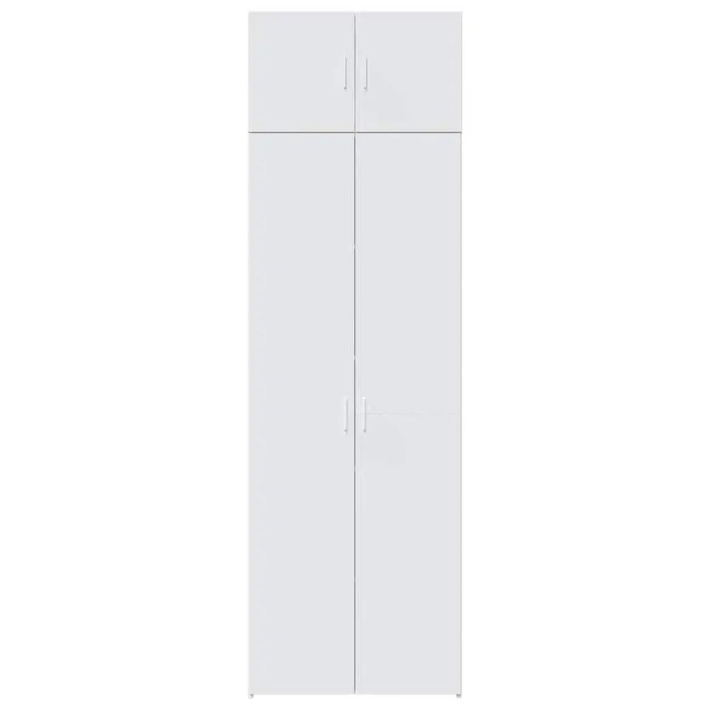 Storage Cabinet White Tall Engineered Wood Vertical Space Saver 70 x 42.5 x 225 cm
