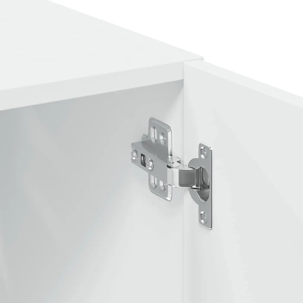 Storage Cabinet White Tall Engineered Wood Vertical Space Saver 70 x 42.5 x 225 cm