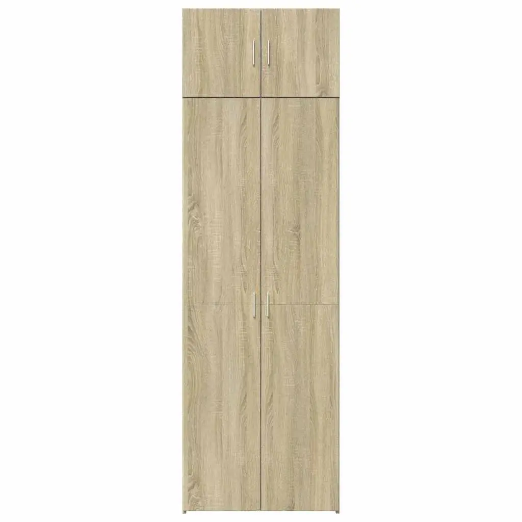 Storage Cabinet Tall Engineered Wood Sonoma Oak Brown