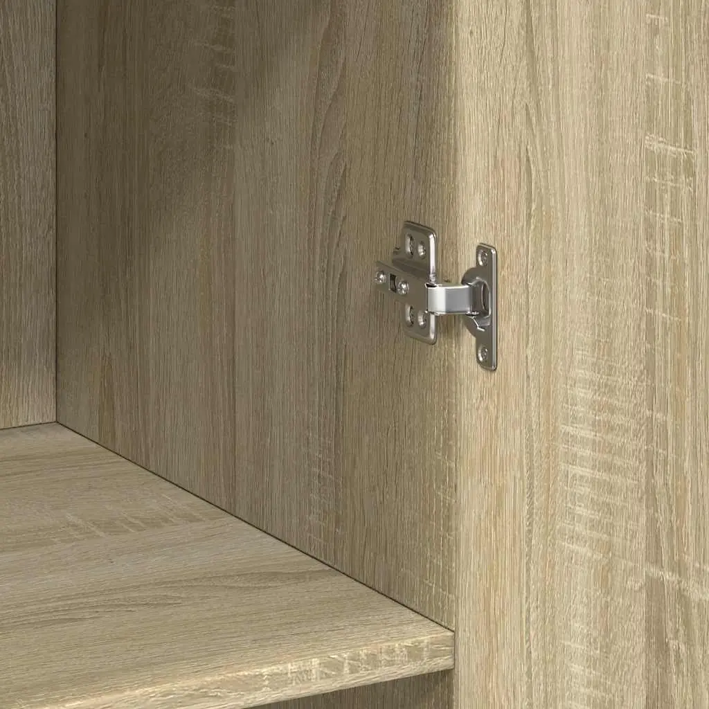 Storage Cabinet Tall Engineered Wood Sonoma Oak Brown
