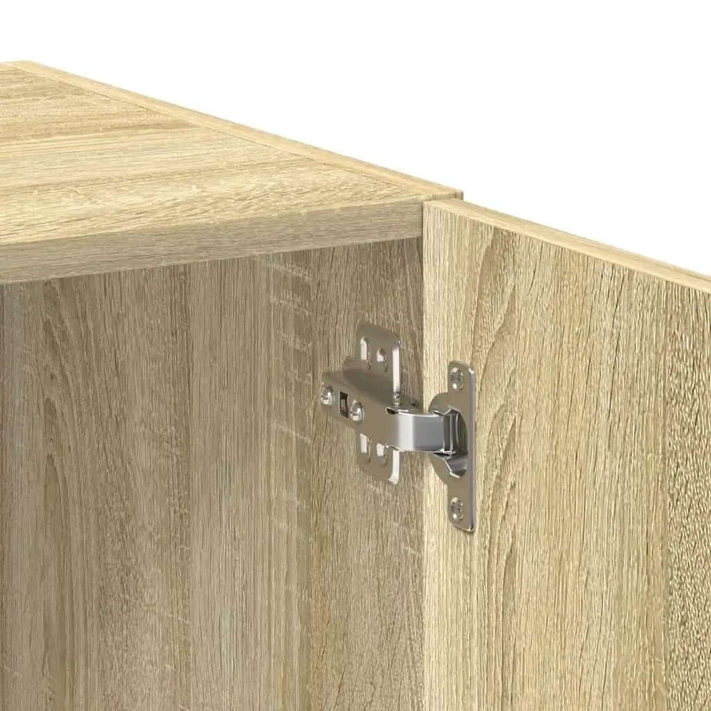 Storage Cabinet Tall Engineered Wood Sonoma Oak Brown