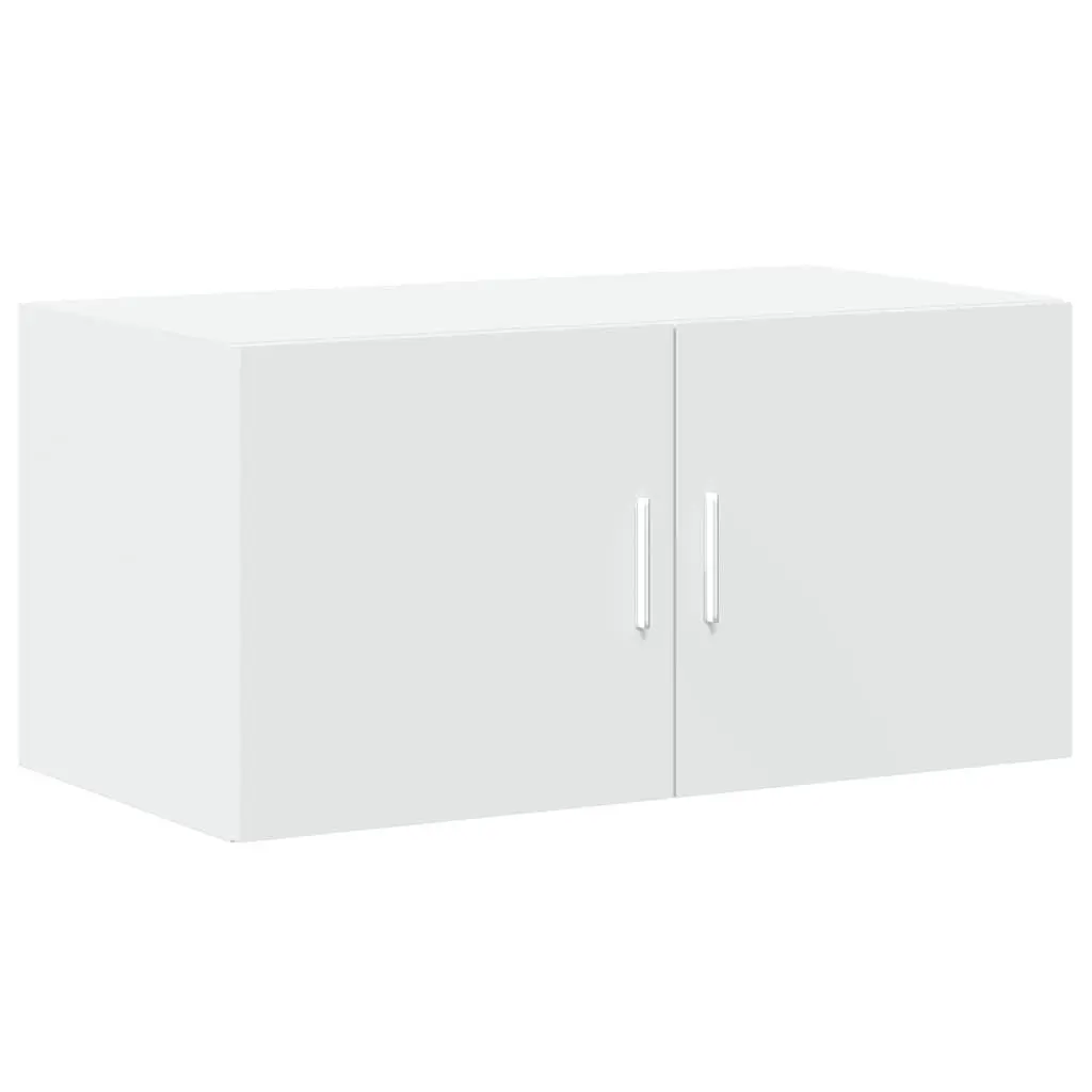 Storage Cabinet White Tall Engineered Wood Cupboard Vertical Space Saving