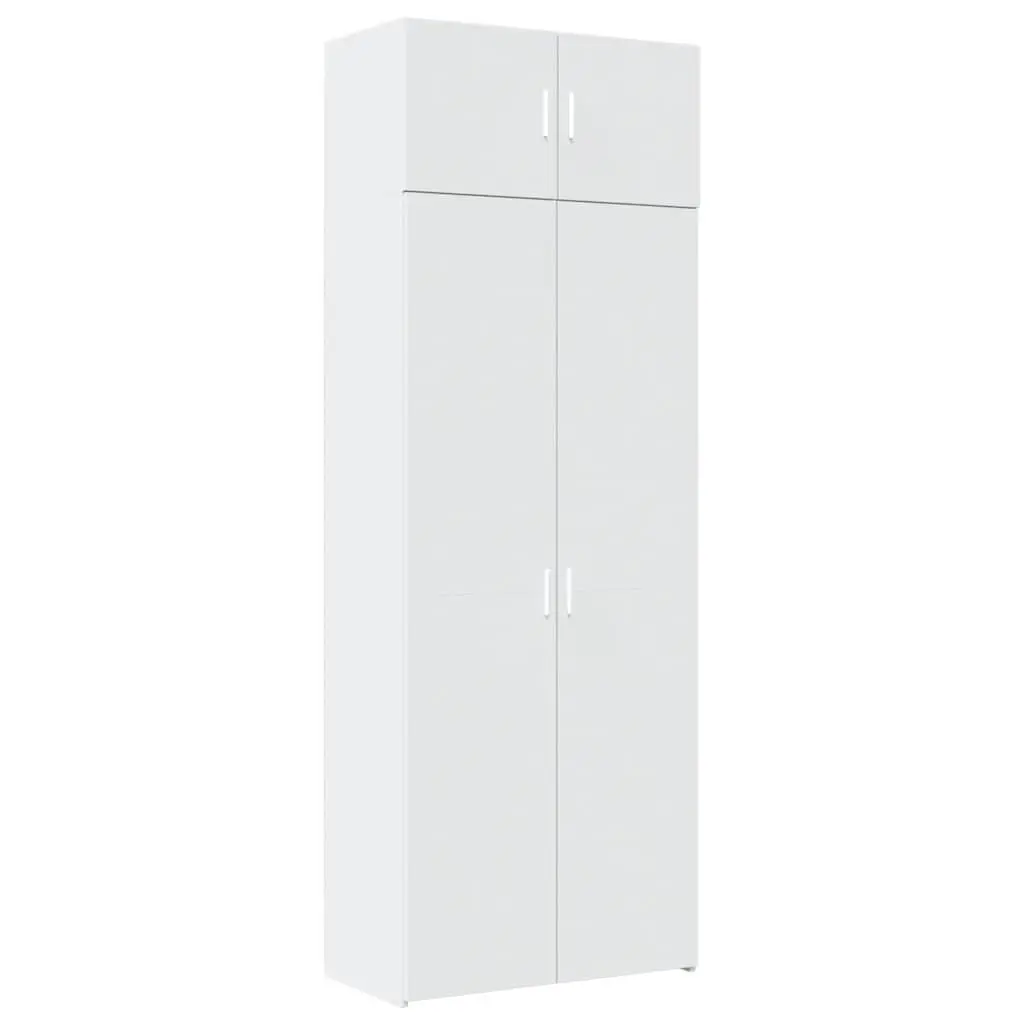 Storage Cabinet Tall White Engineered Wood Furniture