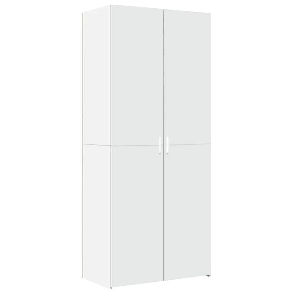 Storage Cabinet Tall White Engineered Wood Furniture