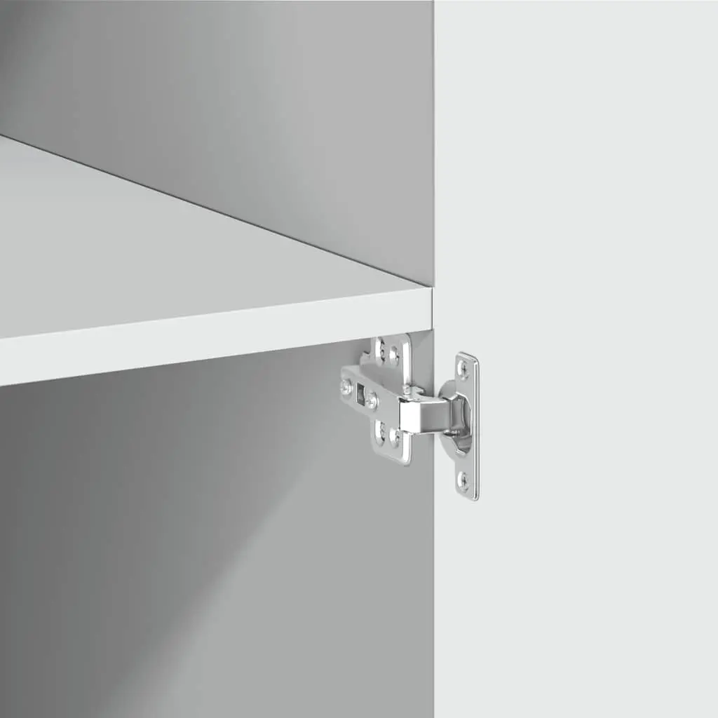 Storage Cabinet Tall White Engineered Wood Furniture