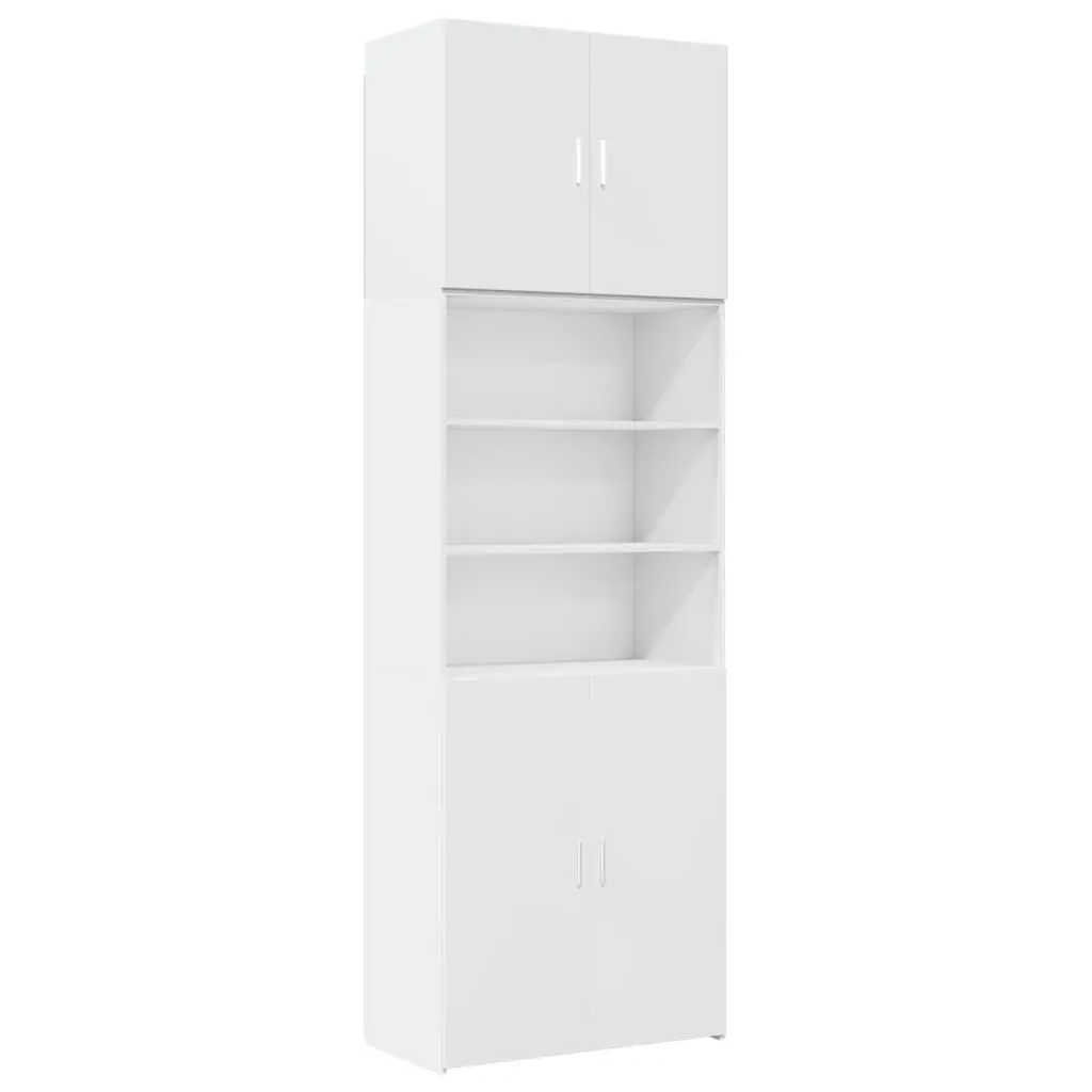 Highboard Storage Cabinet White Engineered Wood 80x42.5x249cm