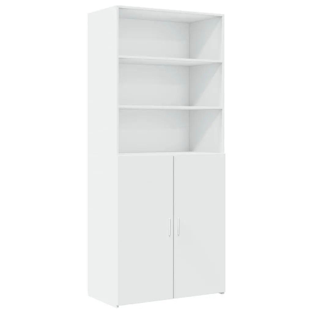 Highboard Storage Cabinet White Engineered Wood 80x42.5x249cm