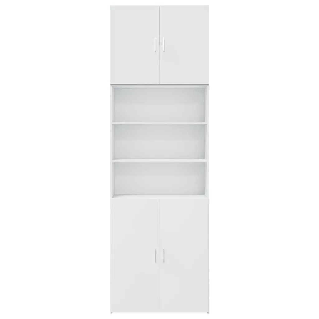 Highboard Storage Cabinet White Engineered Wood 80x42.5x249cm