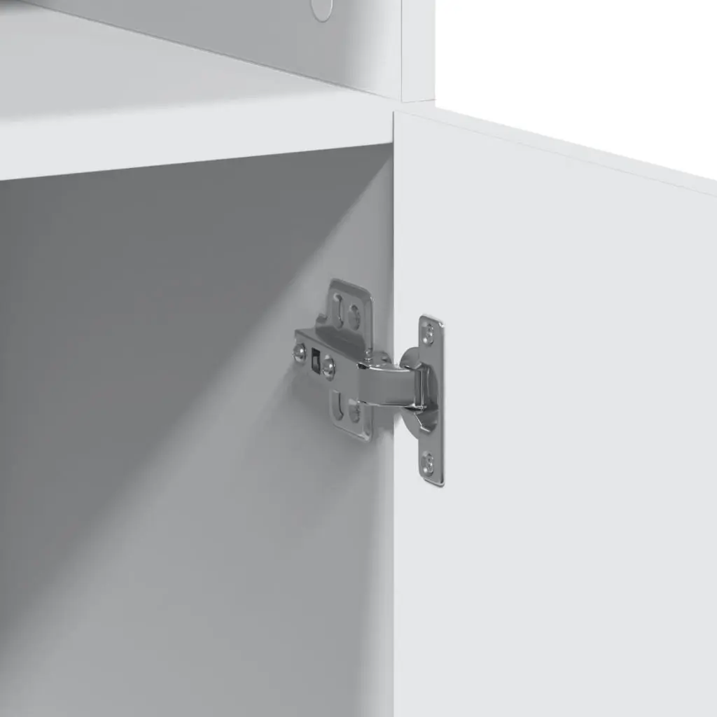 Highboard Storage Cabinet White Engineered Wood 80x42.5x249cm