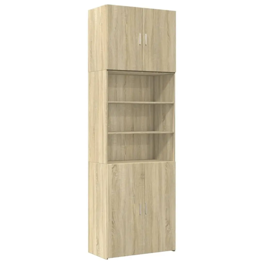 Highboard Storage Cabinet Brown Engineered Wood 80 x 42.5 x 249 cm