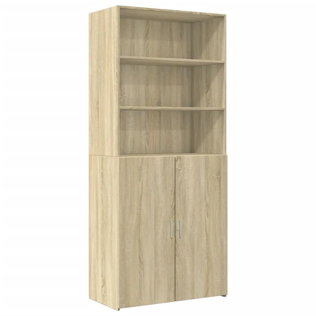 Highboard Storage Cabinet Brown Engineered Wood 80 x 42.5 x 249 cm