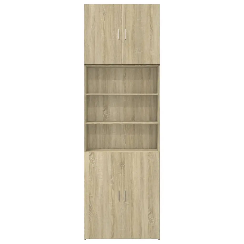 Highboard Storage Cabinet Brown Engineered Wood 80 x 42.5 x 249 cm