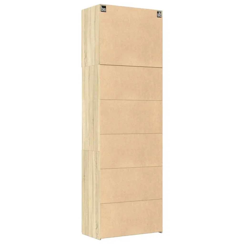 Highboard Storage Cabinet Brown Engineered Wood 80 x 42.5 x 249 cm