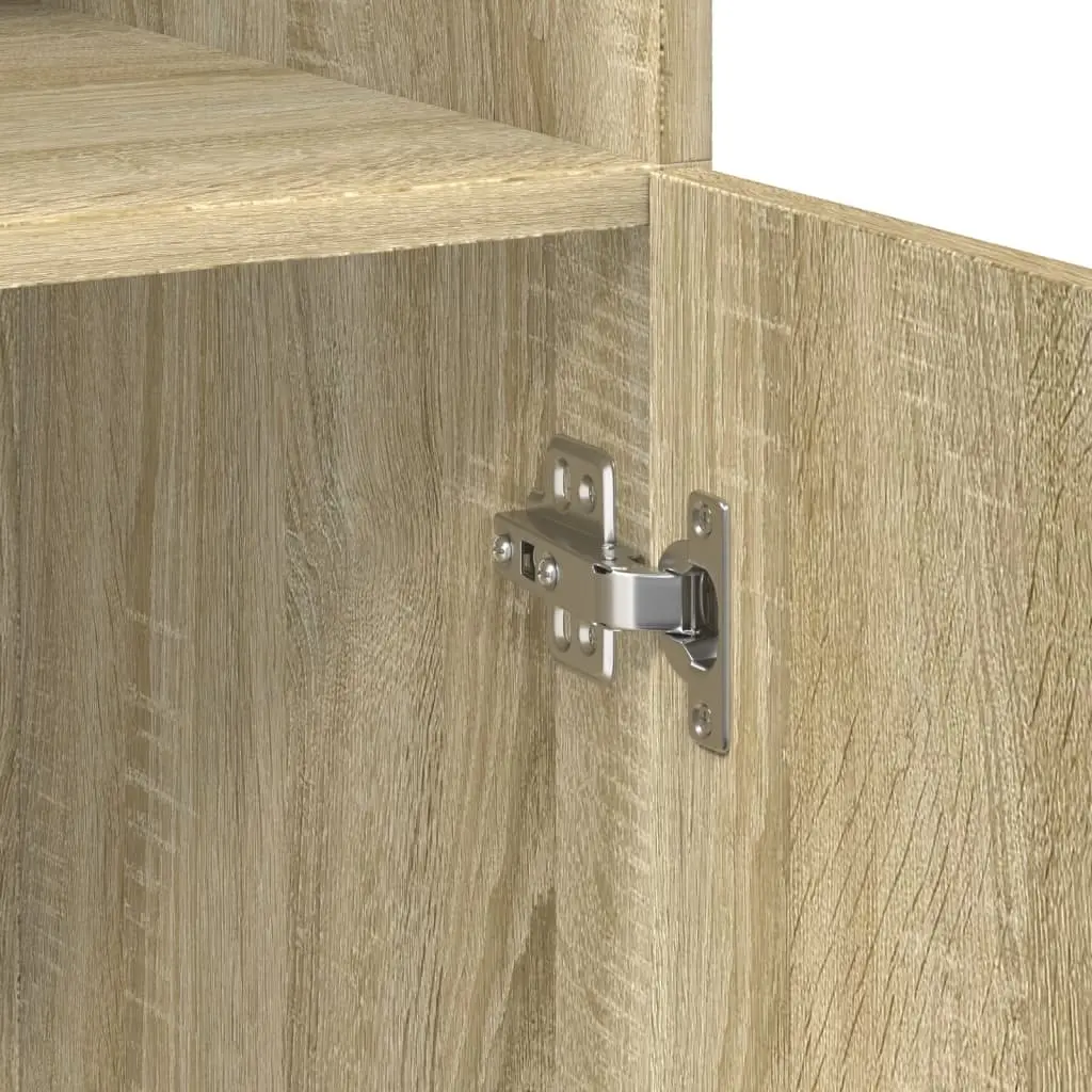 Highboard Storage Cabinet Brown Engineered Wood 80 x 42.5 x 249 cm