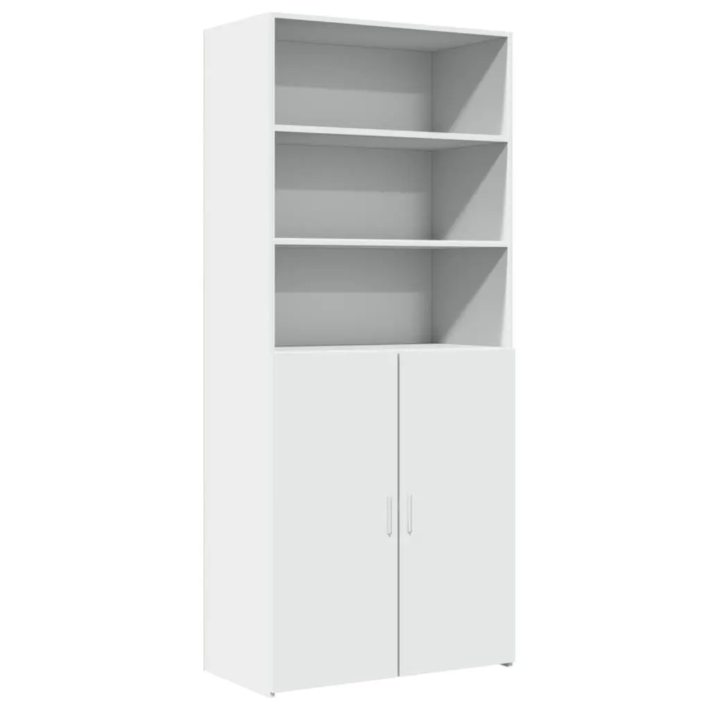 Highboard Storage Cabinet White Engineered Wood 80x42.5x185cm