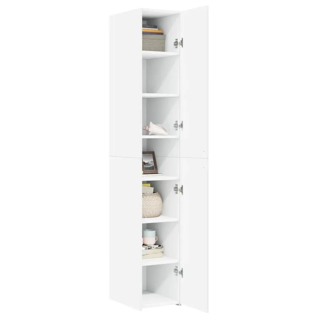 Highboard White Storage Cabinet 30x42.5x185cm