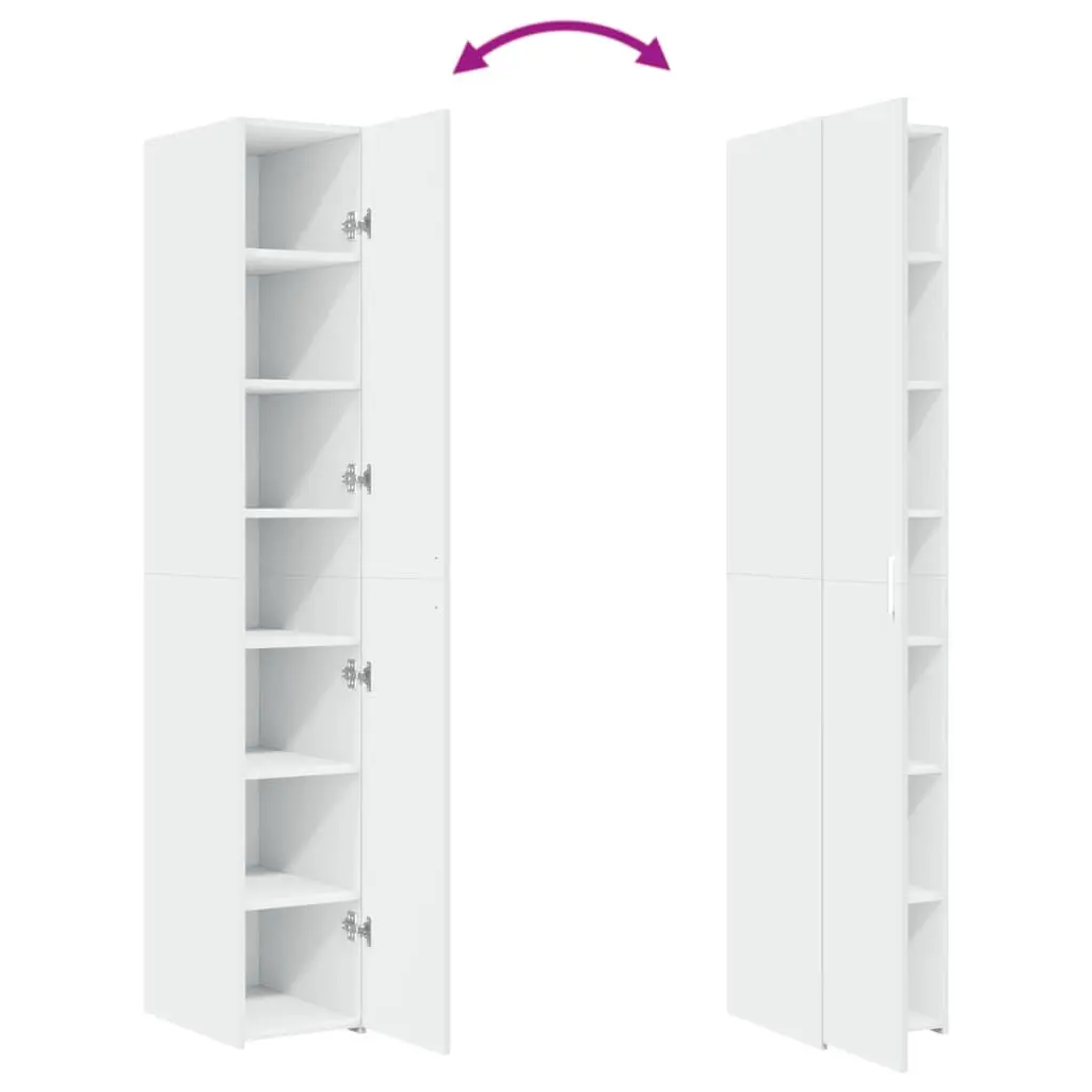 Highboard White Storage Cabinet 30x42.5x185cm