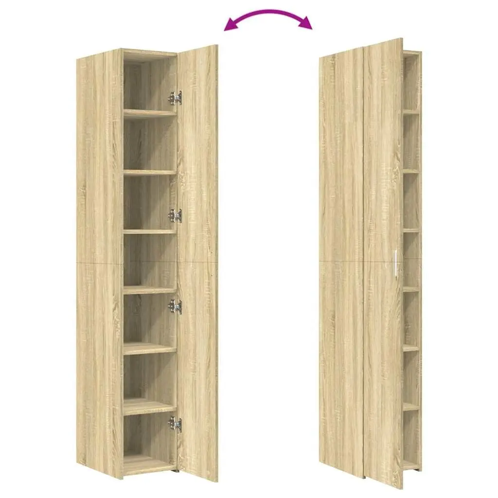 Highboard Storage Cabinet Brown Engineered Wood Sideboard Bedroom Living Room