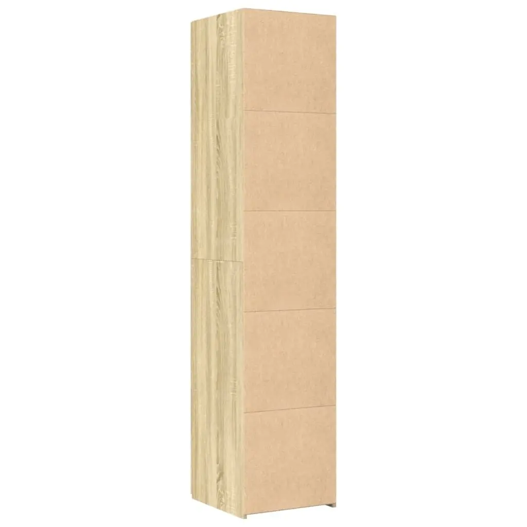 Highboard Storage Cabinet Brown Engineered Wood 40 x 42.5 x 185 cm