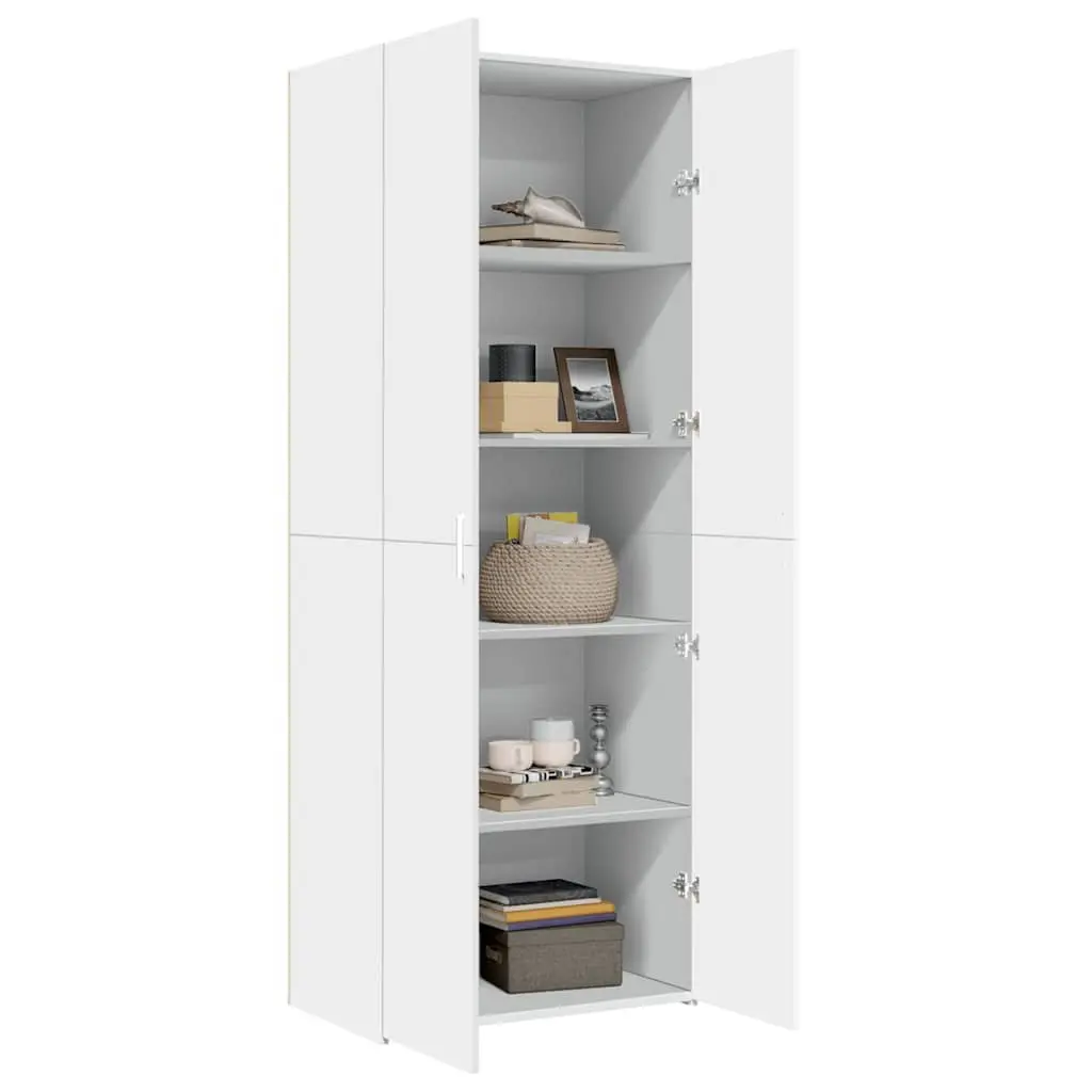 Highboard Storage Cabinet Engineered Wood White 70x42.5x185cm