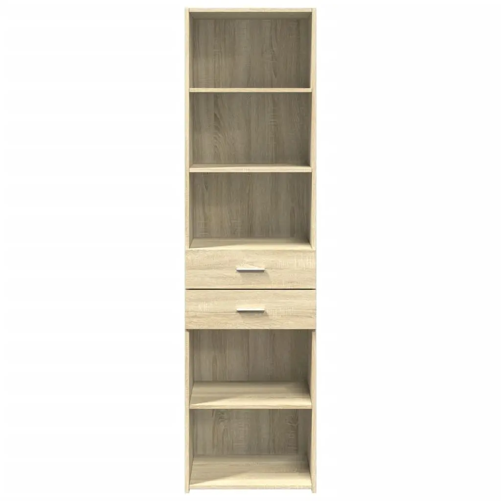 Highboard Storage Cabinet Brown Engineered Wood 50x42.5x185cm Sideboard