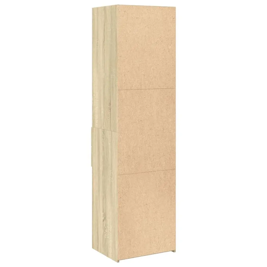 Highboard Storage Cabinet Brown Engineered Wood 50x42.5x185cm Sideboard