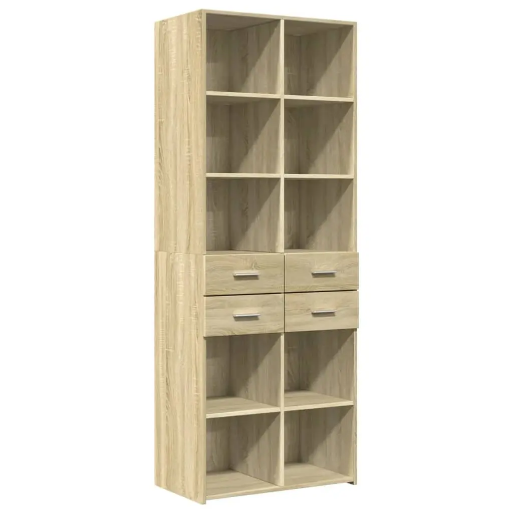 Brown Highboard Sideboard Storage Cabinet