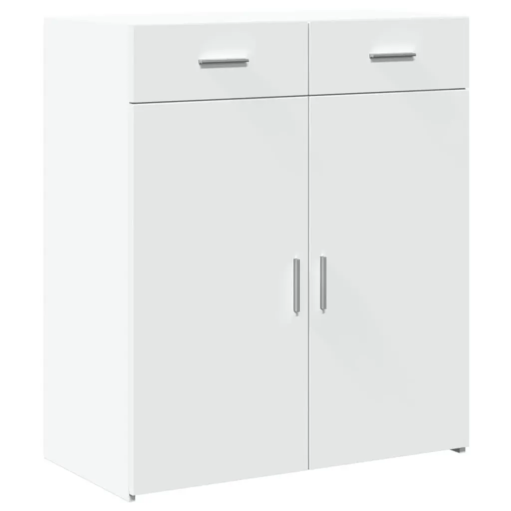 White Sideboard Cabinet 80x42.5x93cm Storage Furniture with Drawers Doors