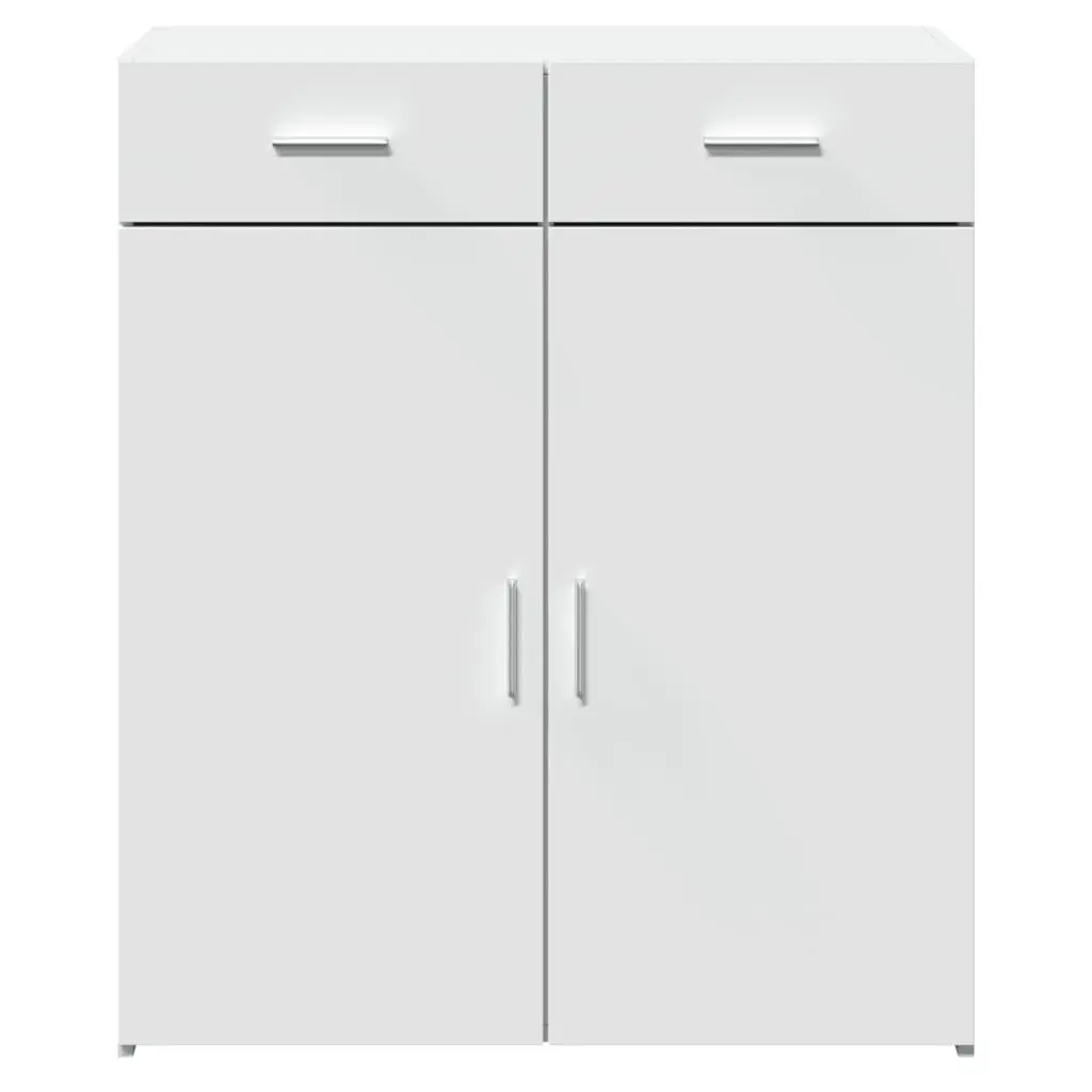 White Sideboard Cabinet 80x42.5x93cm Storage Furniture with Drawers Doors