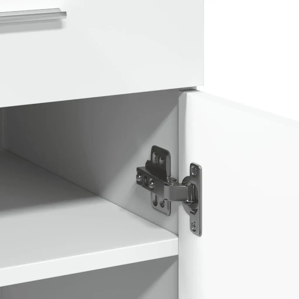 White Sideboard Cabinet 80x42.5x93cm Storage Furniture with Drawers Doors