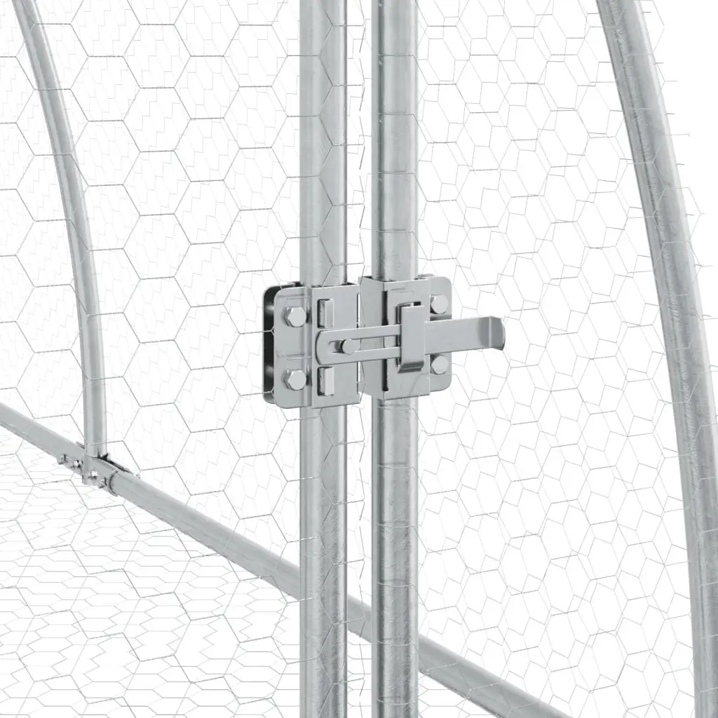 Small Animal Rabbit Hutch Walk In Enclosure Silver Galvanised Steel Cage