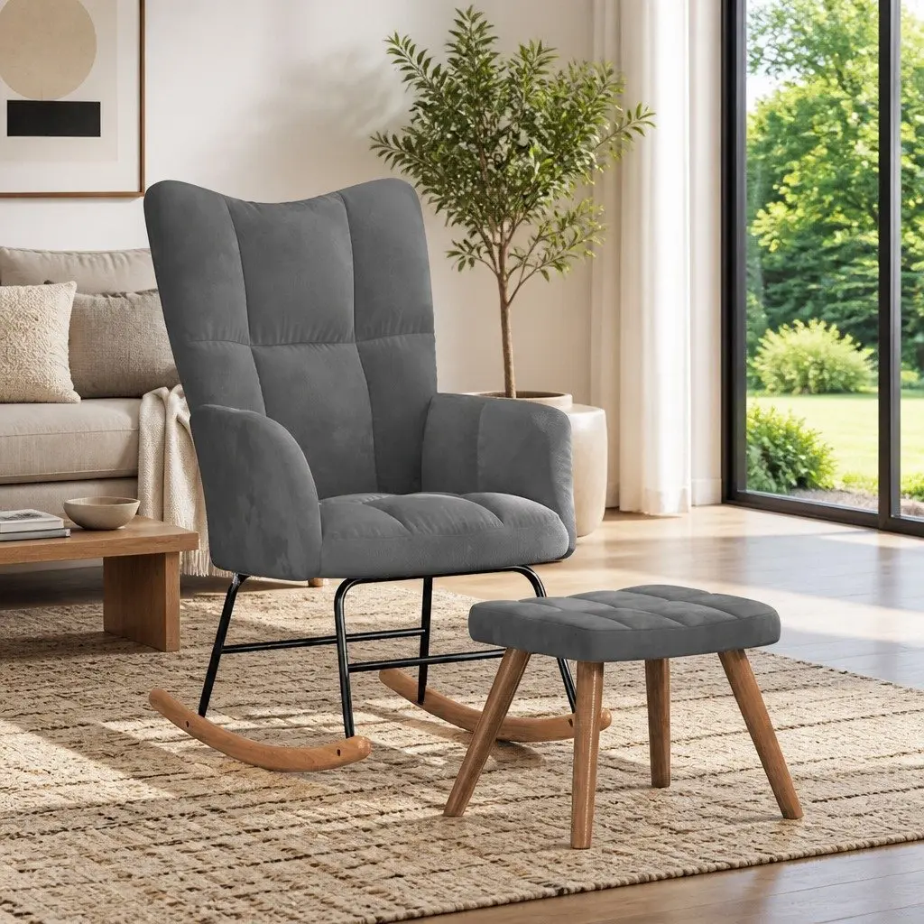 Rocking Chair and Stool Set