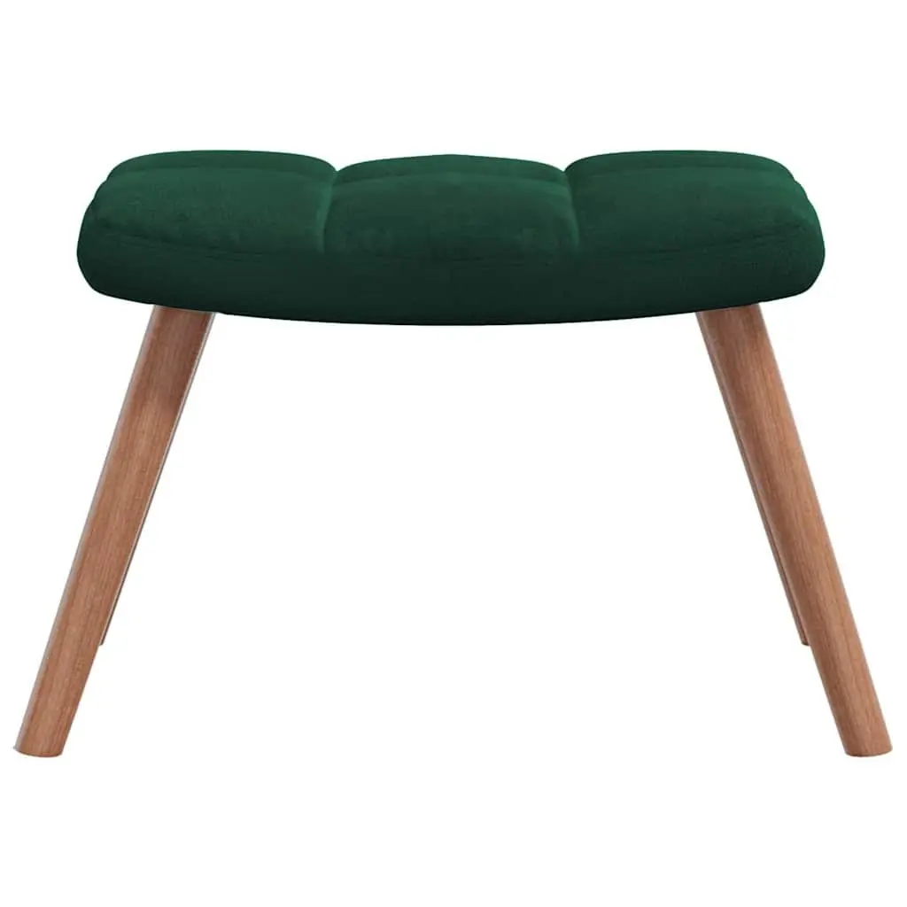 Rocking Chair with Stool Dark Green Velvet Armchair Lounge Relaxing Seat
