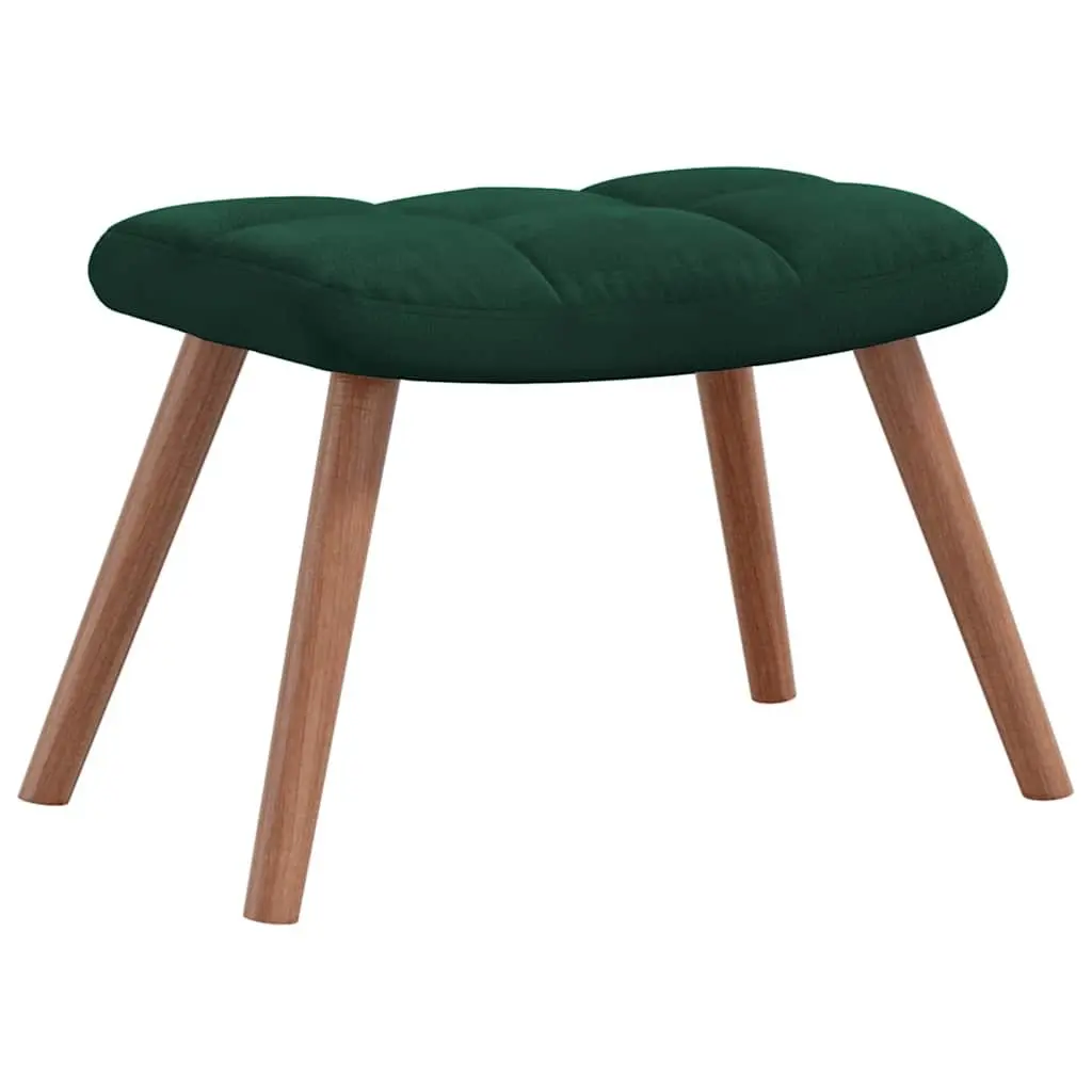 Rocking Chair with Stool Dark Green Velvet Armchair Lounge Relaxing Seat