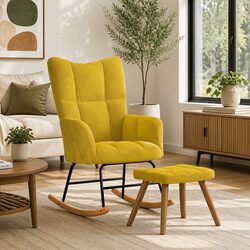Friendly Rocking Chair with Stool for Your Living Room