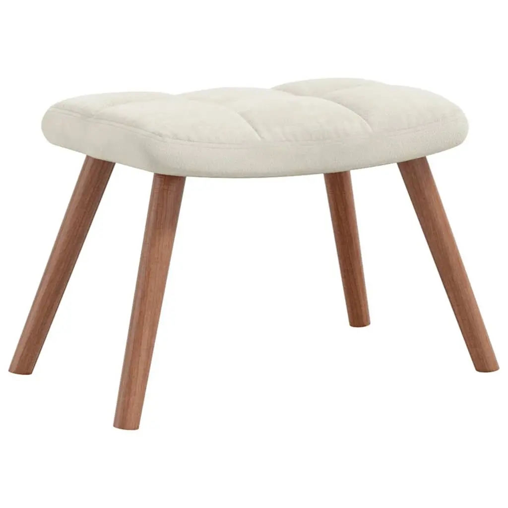 Rocking Chair with Stool Cream White Velvet Thickly Padded Foam