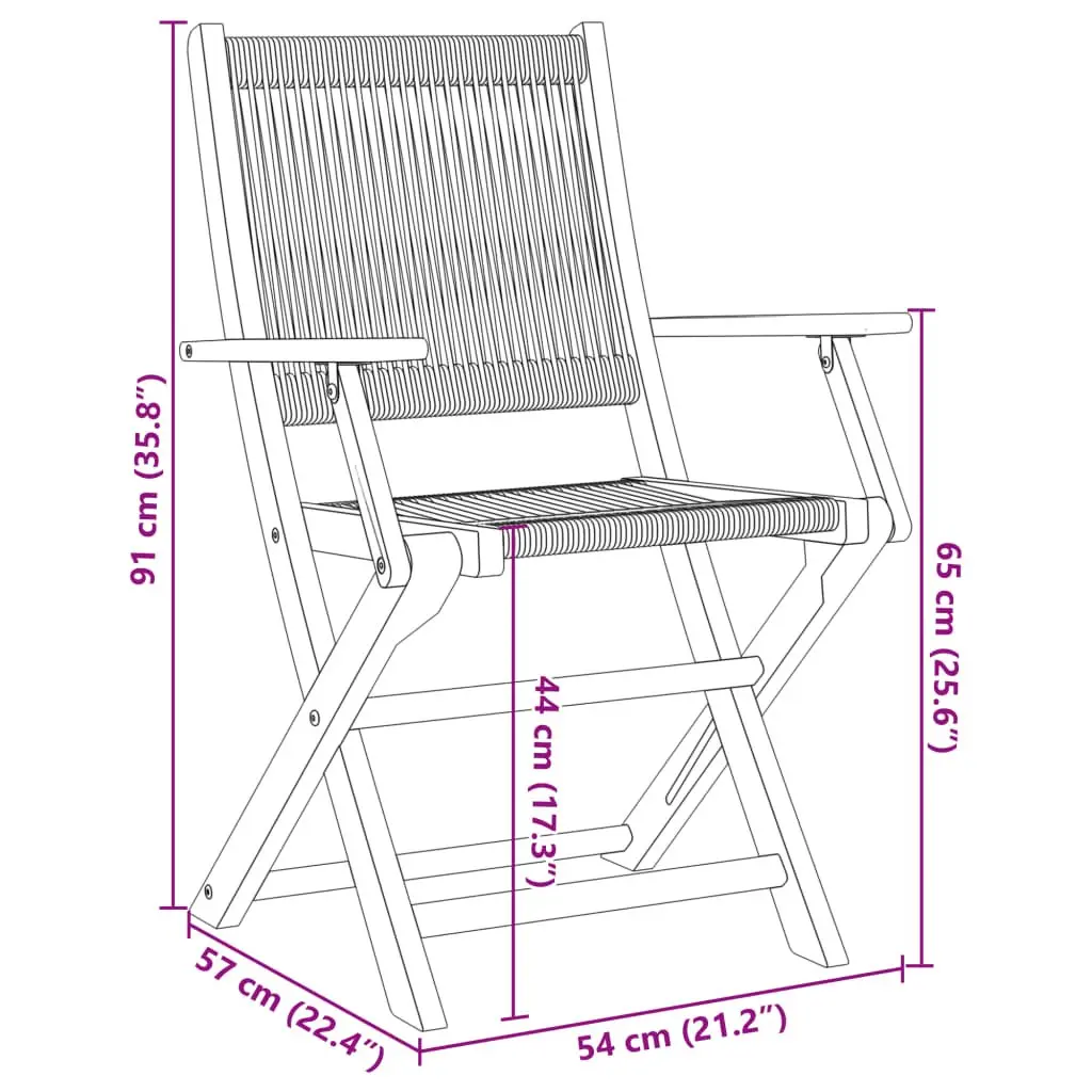 7 Piece Black Foldable Garden Dining Set with Acacia Wood Table and Chairs for Outdoor Patio Use