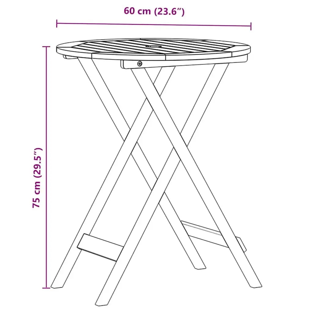 Bistro Set Foldable Outdoor Garden Furniture Beige 3 Piece